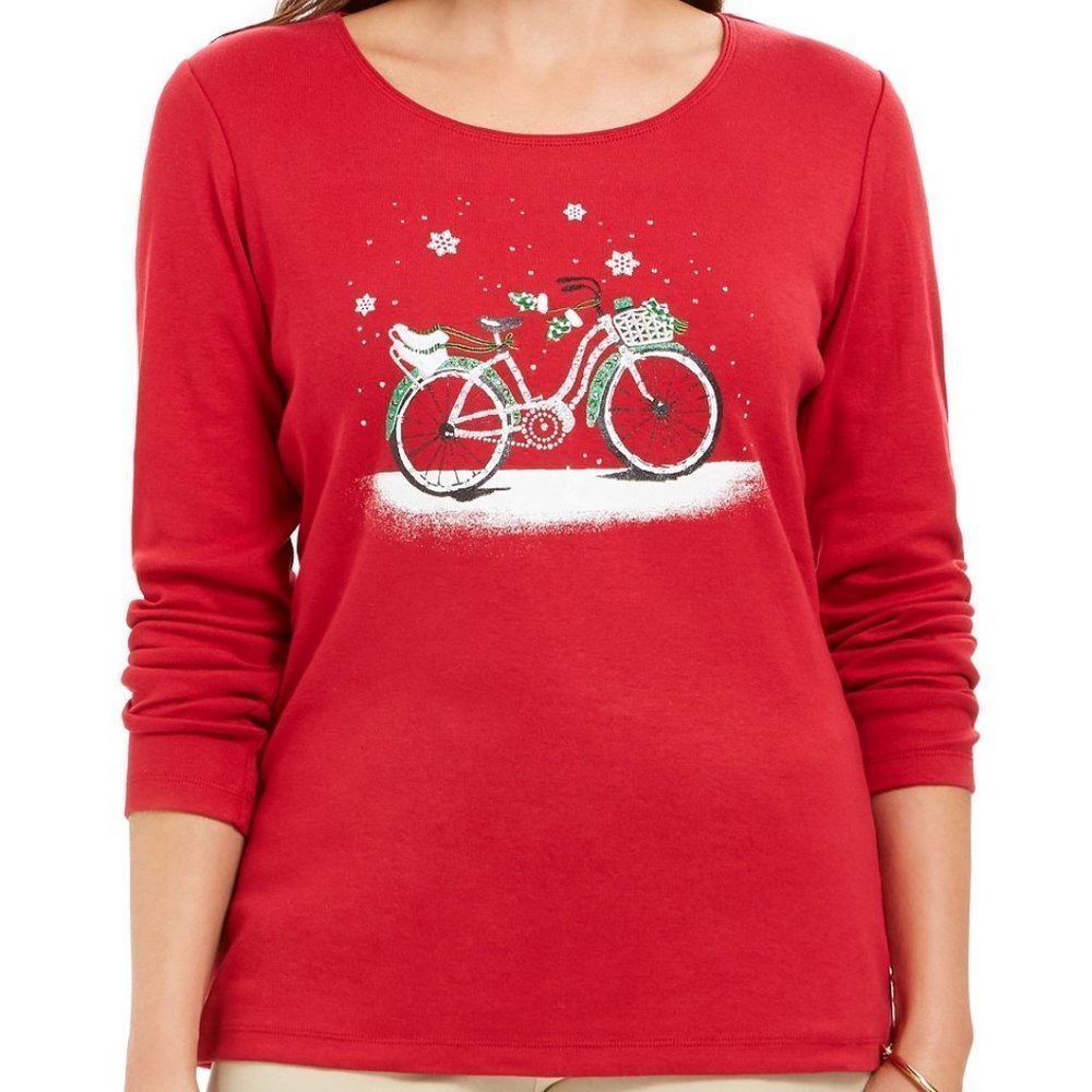 Karen Scott Snow Bike Cotton Top